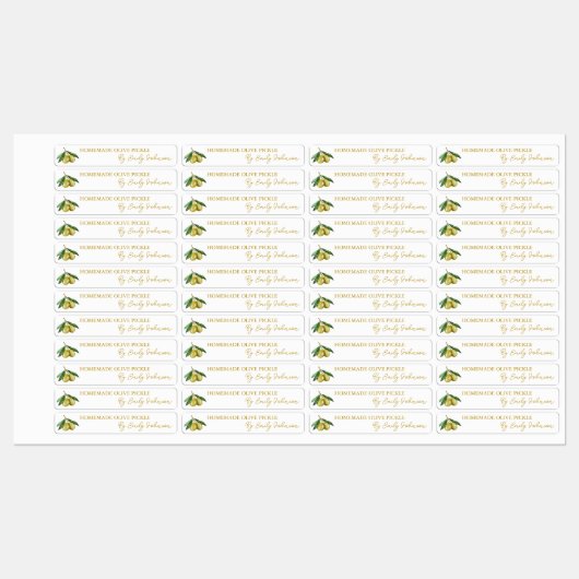 Zelfgemaakte Olive Pickle Thin Label (Vel)