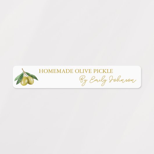 Zelfgemaakte Olive Pickle Thin Label (Design 2)