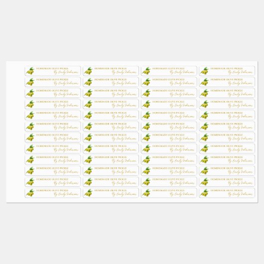 Zelfgemaakte Olive Pickle Thin Label (Vel)