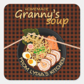 Zelfgemaakte Oma's Soep Gepersonaliseerd Etiket (Voorkant)