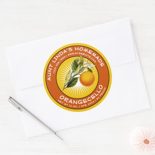  Zelfgemaakte Orangecello Label Sjabloon (Envelop)