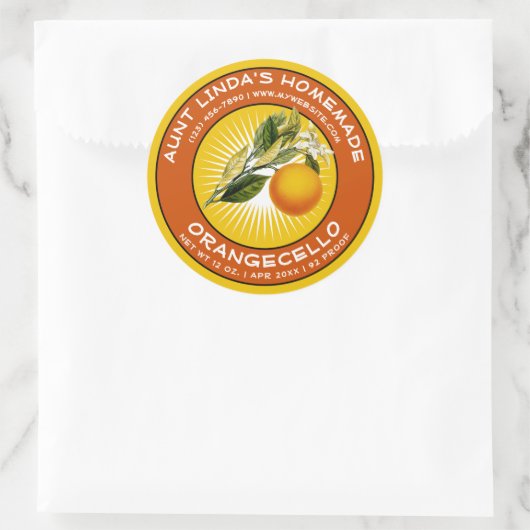 Zelfgemaakte Orangecello Label Sjabloon (Tas)