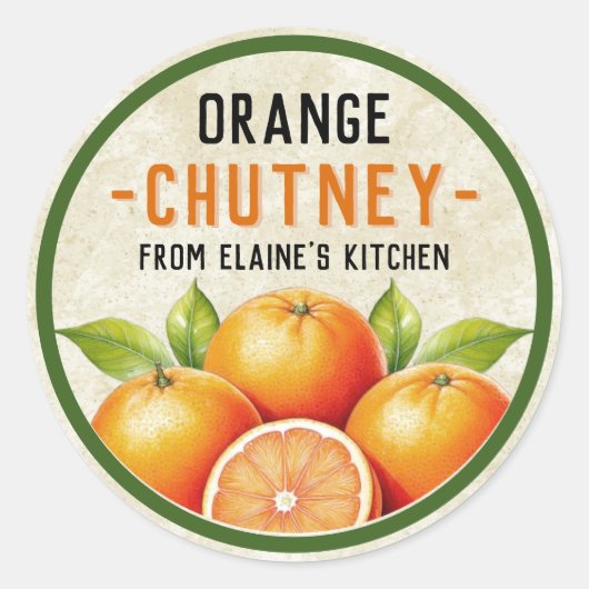 Zelfgemaakte oranje chutney sticker - stijl (Voorkant)