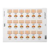 Zelfgemaakte oranje gelei met geruit patroon etiket (Full Sheet)