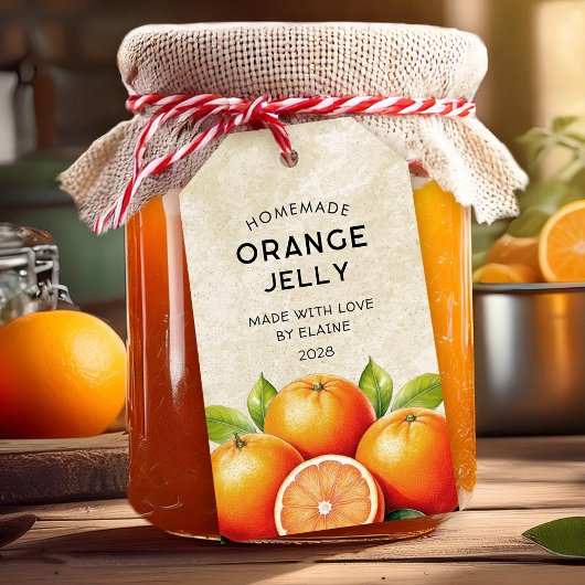  zelfgemaakte oranje gelei pantry label cadeaulabel