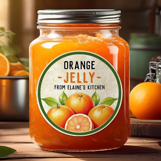 Zelfgemaakte oranje gelei sticker -  stijl