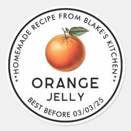 Zelfgemaakte Oranje jelly conserven inblikken labe Ronde Sticker