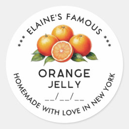 Zelfgemaakte Oranje jelly conserves label