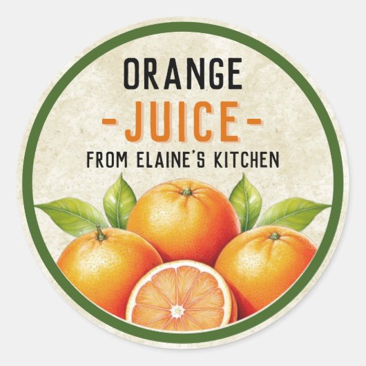 Zelfgemaakte oranje juice sticker - stijl (Voorkant)