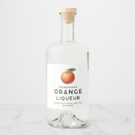 Zelfgemaakte oranje likeur met sinaasappel likeurfles etiket