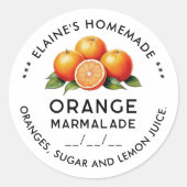 Zelfgemaakte oranje marmalade inmaak sticker (Voorkant)