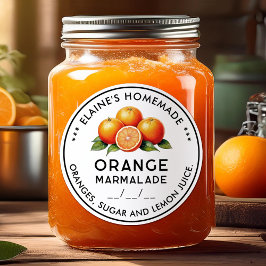 Zelfgemaakte Oranje marmelade conservenlabel Ronde Sticker