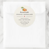 Zelfgemaakte Oranje marmelade Modern Jar Ronde Sticker (Tas)