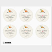 Zelfgemaakte oranje marmelade moderne pot ronde sticker (Vel)