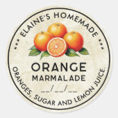 Zelfgemaakte Oranje marmelade stijl label (Voorkant)