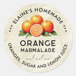 Zelfgemaakte Oranje marmelade  stijl label