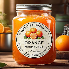 Zelfgemaakte Oranje marmelade  stijl label