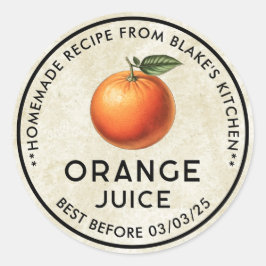 Zelfgemaakte Oranje sap stijl inblikken label