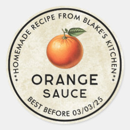 Zelfgemaakte Oranje saus stijl inblikken label