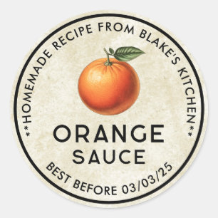 Zelfgemaakte Oranje saus  stijl inblikken label