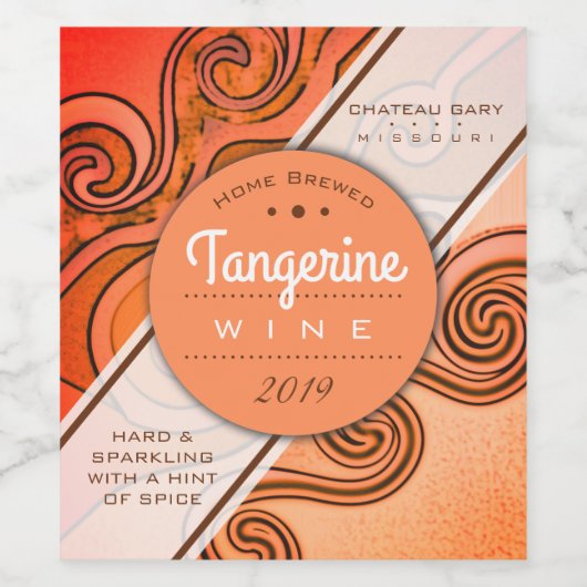 Zelfgemaakte oranje wijncider gepersonaliseerd wijn etiket (Enkel label)