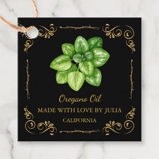  Zelfgemaakte Oregano Oil Square Hang Label (Voorkant)