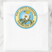 zelfgemaakte paardenbloem wijnlabel Sjabloon Ronde Sticker (Tas)