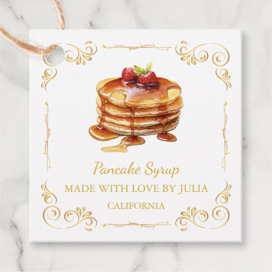 zelfgemaakte pannenkoekensiroop Square Hang Label (Voorkant)