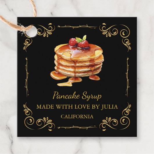  zelfgemaakte pannenkoekensiroop Square Hang Label (Voorkant)
