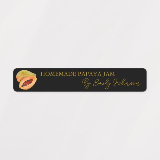 Zelfgemaakte Papaya Jam Thin Label (Design 1)