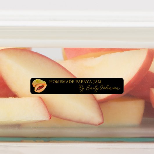 Zelfgemaakte Papaya Jam Thin Label (Aangebracht)
