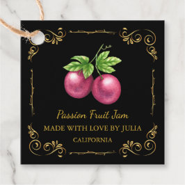 Zelfgemaakte Passion Fruit Jam Square Hang Label
