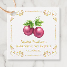 Zelfgemaakte Passion Fruit Jam Square Hang Label