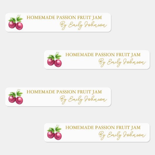 Zelfgemaakte Passion Fruit Jam Thin Label (Groep)