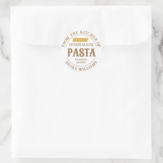 Zelfgemaakte pasta gepersonaliseerde label Sticker (Tas)