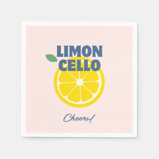 Zelfgemaakte Pastel Roze Limoncello Liquor Servet (Voorkant)