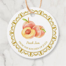 Zelfgemaakte Peach Jam Hang Label l Wit