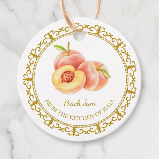 Zelfgemaakte Peach Jam Hang Label l Wit (Voorkant)