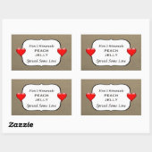 Zelfgemaakte Peach Jelly Jam Country Inblikken Lab Rechthoekige Sticker (Vel)