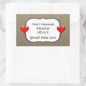 Zelfgemaakte Peach Jelly Jam Country Inblikken Lab Rechthoekige Sticker (Tas)
