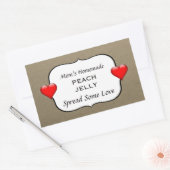 Zelfgemaakte Peach Jelly Jam Country Inblikken Lab Rechthoekige Sticker (Envelop)