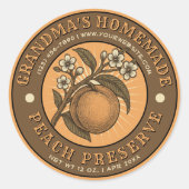 Zelfgemaakte Peach Preserve Label Sjabloon (Voorkant)