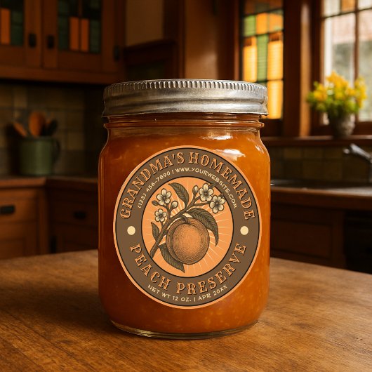 Zelfgemaakte Peach Preserve Label Sjabloon