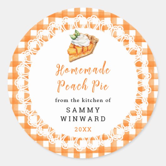 Zelfgemaakte Peach Tart Food Label (Voorkant)