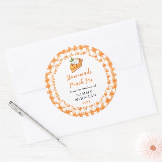 Zelfgemaakte Peach Tart Food Label (Envelop)