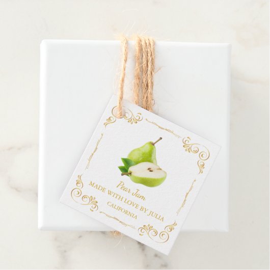  Zelfgemaakte Pear Jam Square Hang Label (In situ)