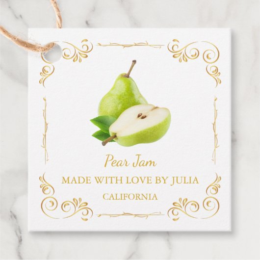  Zelfgemaakte Pear Jam Square Hang Label (Voorkant)