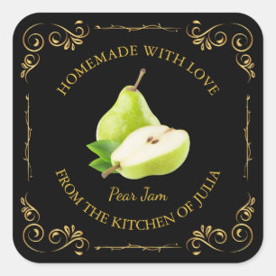  Zelfgemaakte Pear Jam Square Label