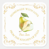 Zelfgemaakte Pear Jam Square Label (Voorkant)