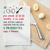 Zelfgemaakte pecan pie recept theedoek (Quarter Fold)